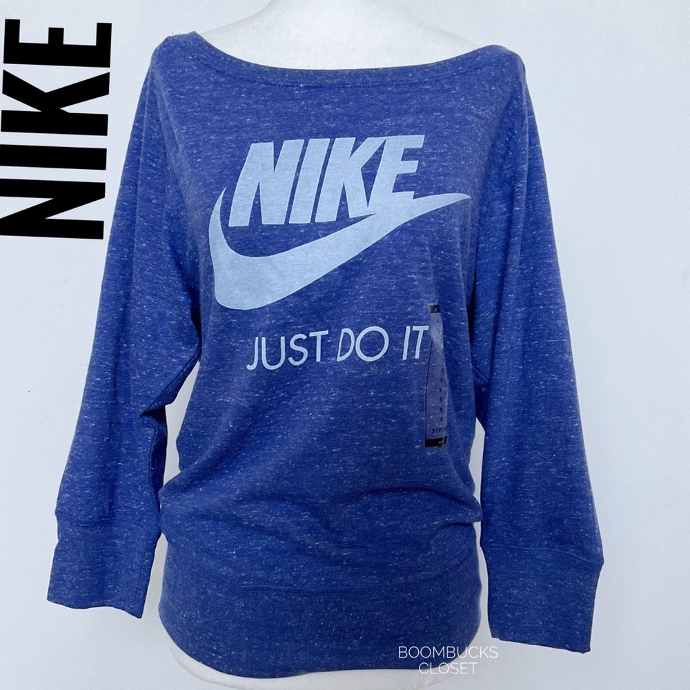 Nike Just Do It Gym Vintage Long Sleeves Tee Heather Blue